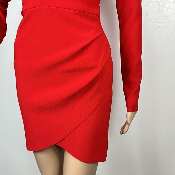 Bec + Bridge Long Sleeve Bodycon Mini Dress In Red Size 4 - Picture 3 of 12